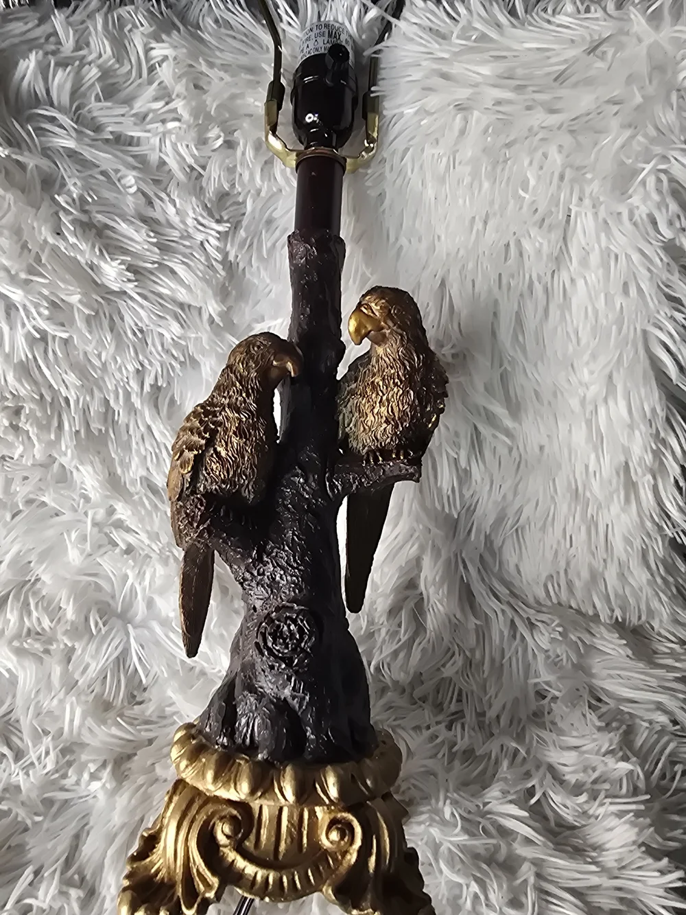 Ornate Brown and Gold Parrot Table Lamp - Home Accents